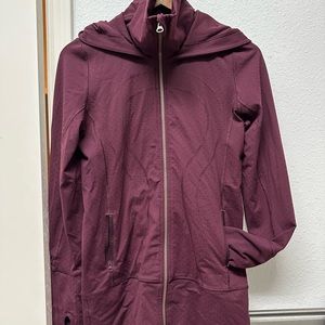 Lululemon zip-up jacket, burgundy/red/purple, size 6